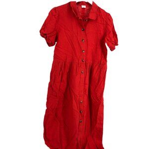 Wilfred Red Button Down Sundress | Classic Maxi Dress
